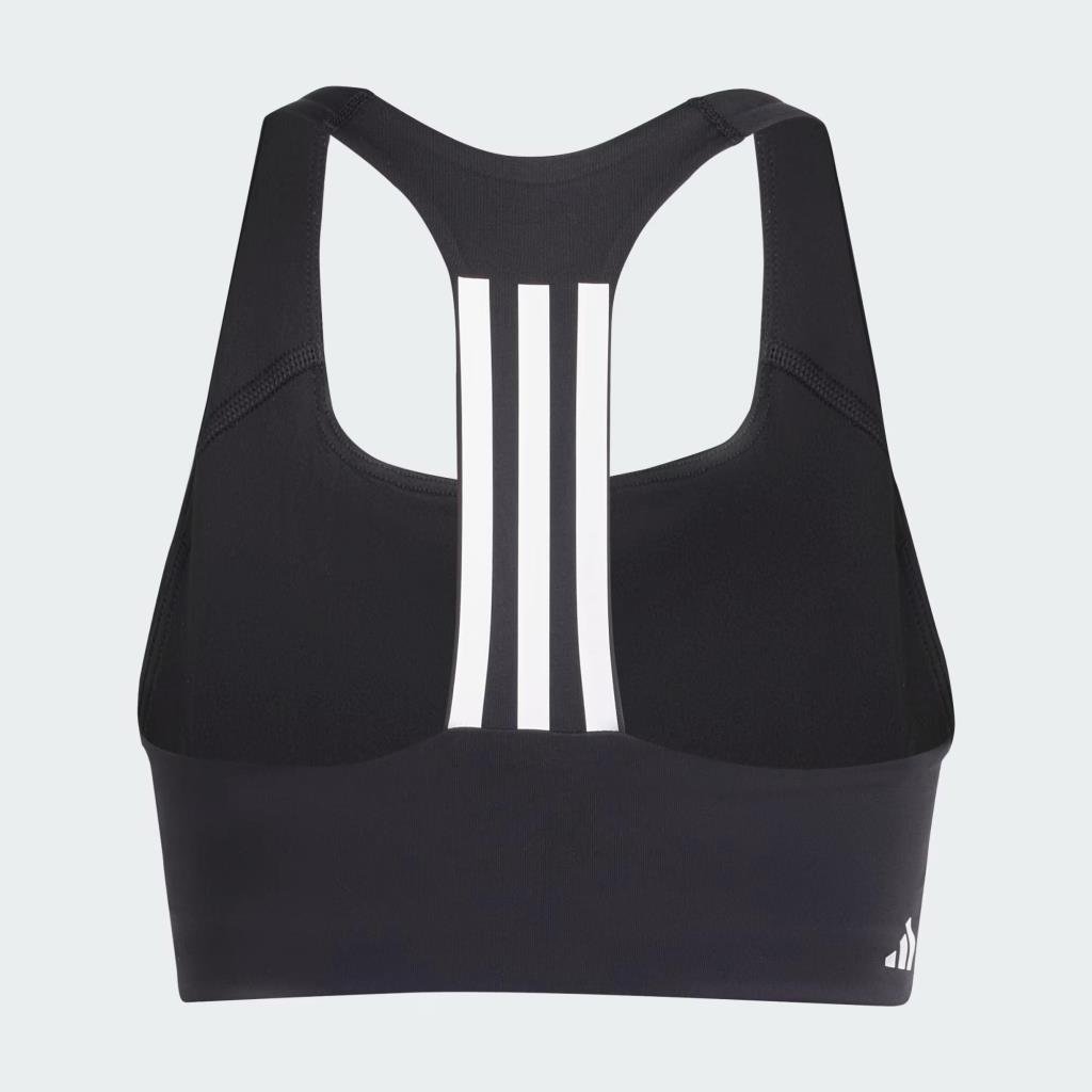 ADIDAS IQ3369 Power Impact Training Medium-Support 3-Stripes Siyah Sporcu Sütyeni