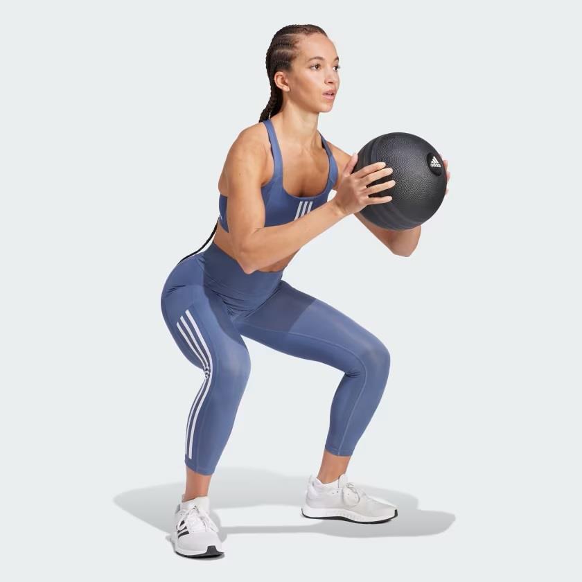 Adidas IT6629 Power Impact Train Medium-Support 3-Stripes Bra Lila