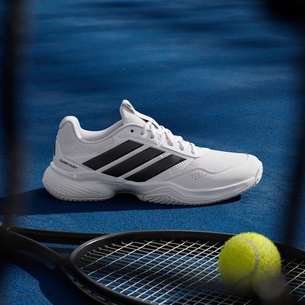 Adidas KI3595 GameCourt 3 Sert & Toprak Kort Erkek Tenis Ayakkabısı Beyaz