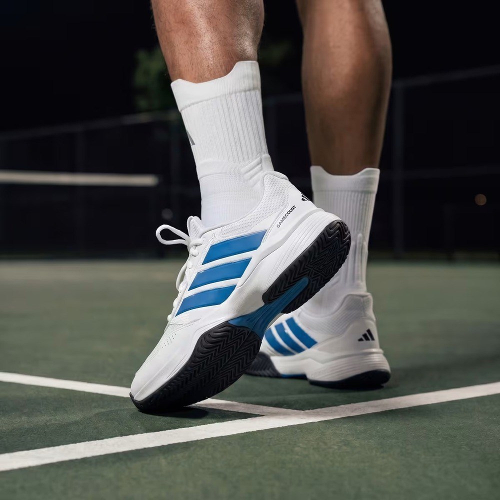 Adidas KI3596 GameCourt 3 Sert & Toprak Kort Erkek Tenis Ayakkabısı Beyaz