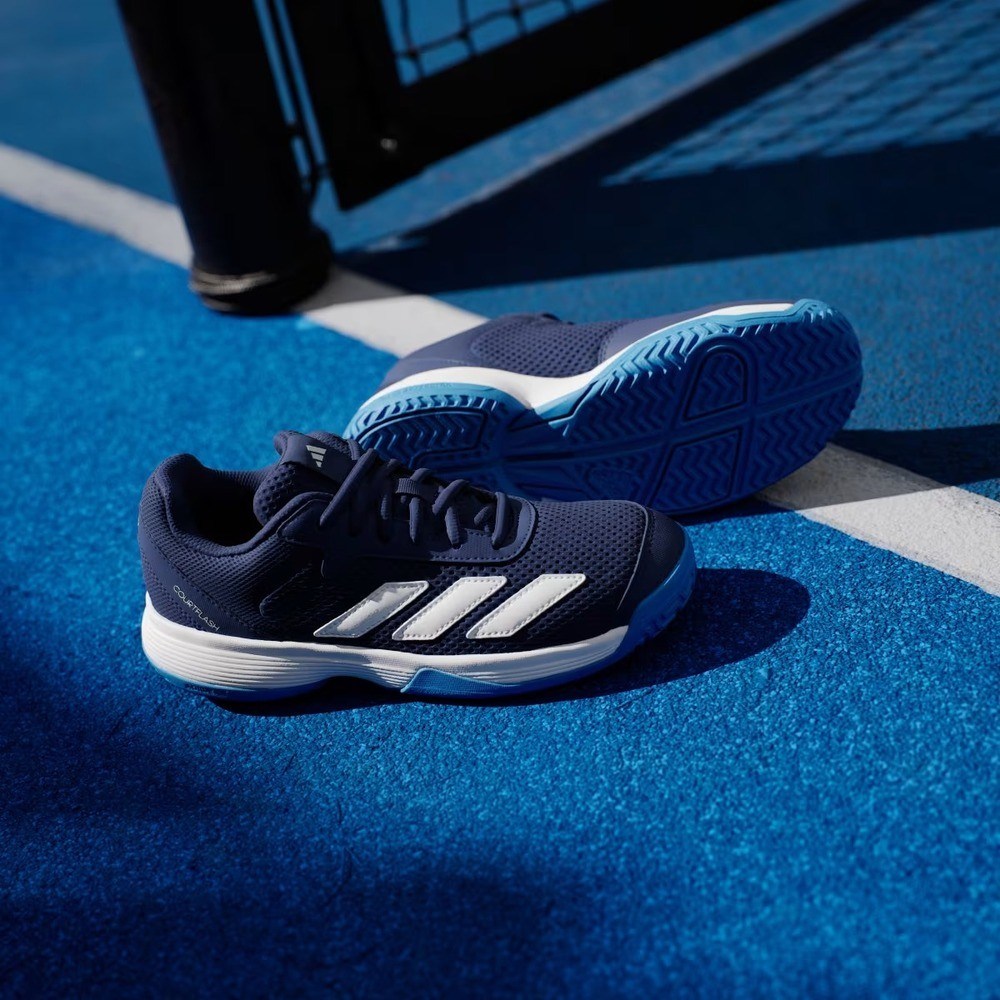 Adidas KK3857 Courtflash Sert & Toprak Kort Çocuk Tenis Ayakkabısı Mavi