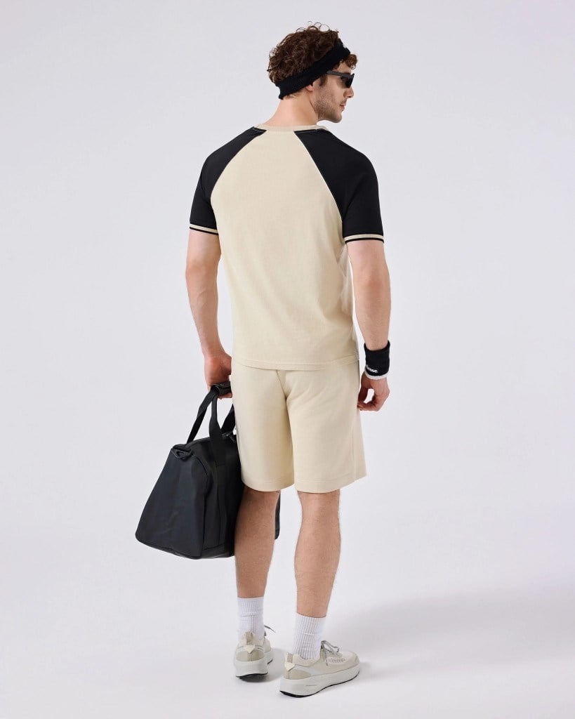 Ellesse 6SM5013-BG Erkek Tişört - Bej/Siyah
