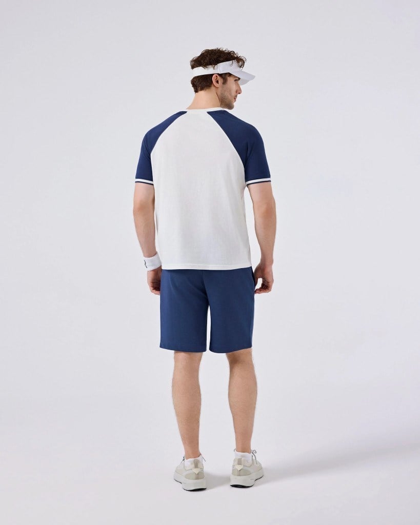 Ellesse 6SM5013-OF Erkek Tişört - Kırık Beyaz/Lacivert