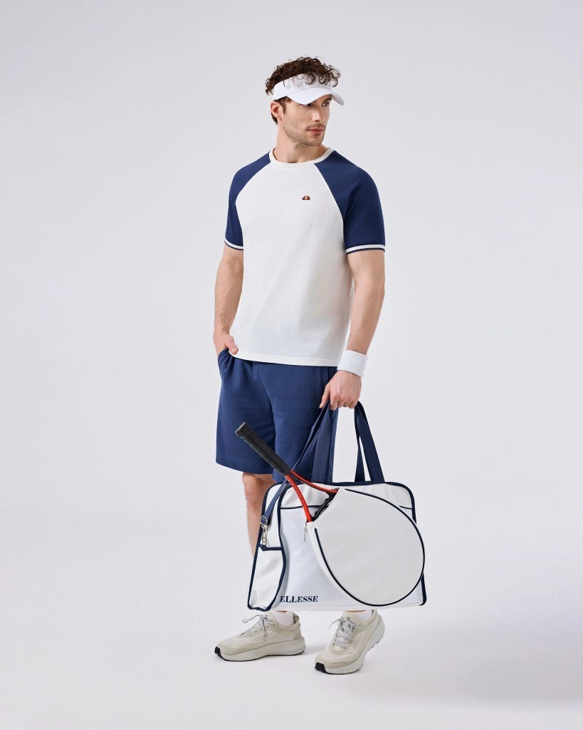 Ellesse 6SM5013-OF Erkek Tişört - Kırık Beyaz/Lacivert