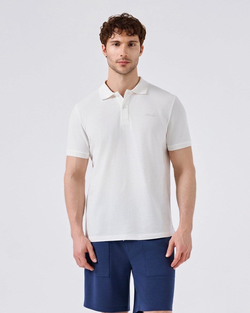 Ellesse 6SM5018-OF Erkek Polo Yaka Tişört - Kırık Beyaz
