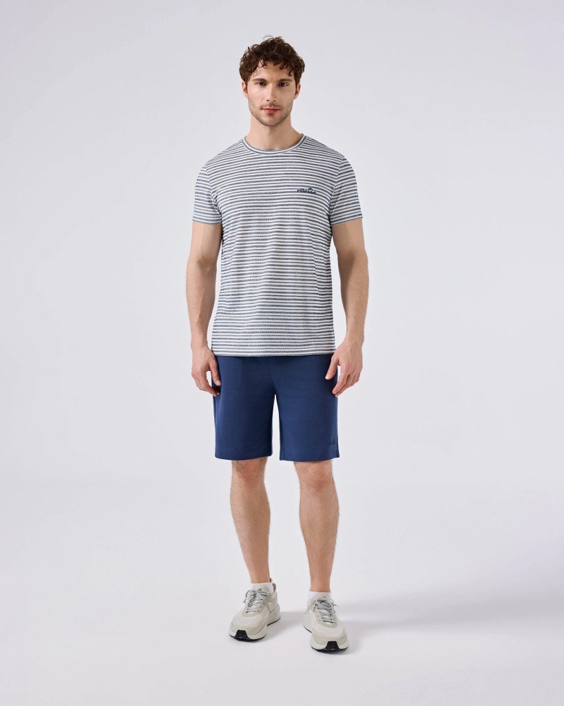 Ellesse 6SM5021-NV Erkek Tişört - Beyaz/Lacivert