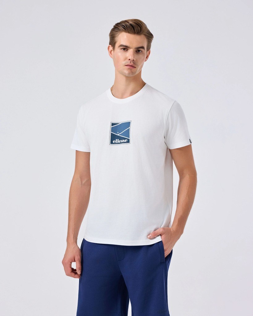 Ellesse 6SM5025-OF Erkek Tişört - Kırık Beyaz