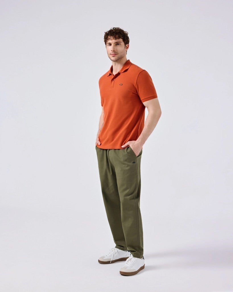 Ellesse 6SM5044-BR Erkek Polo Yaka Tişört - Kiremit