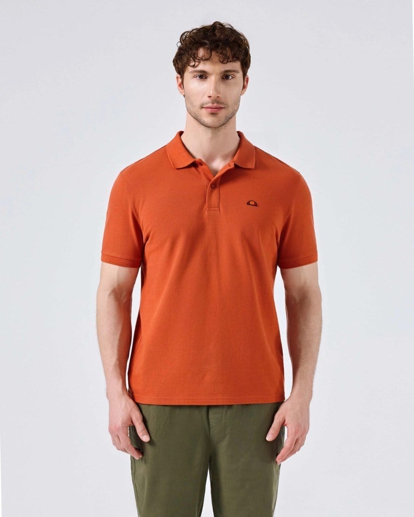Ellesse 6SM5044-BR Erkek Polo Yaka Tişört - Kiremit