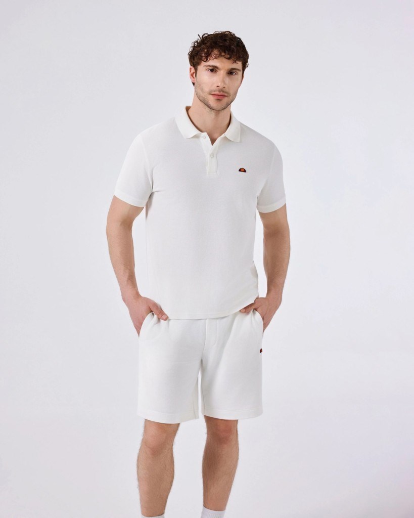 Ellesse 6SM5044-OF Erkek Polo Yaka Tişört - Kırık Beyaz