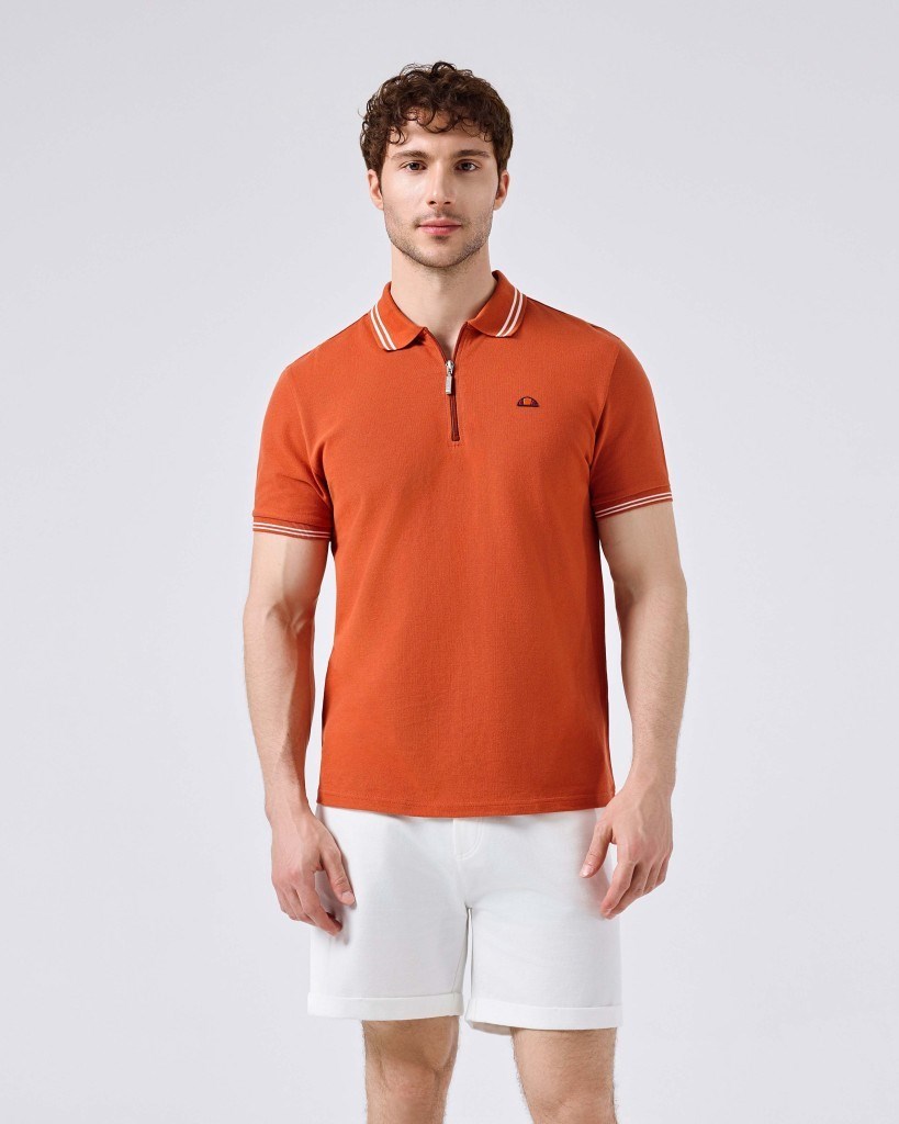 Ellesse 6SM5051-BR Erkek Polo Yaka Tişört - Kiremit