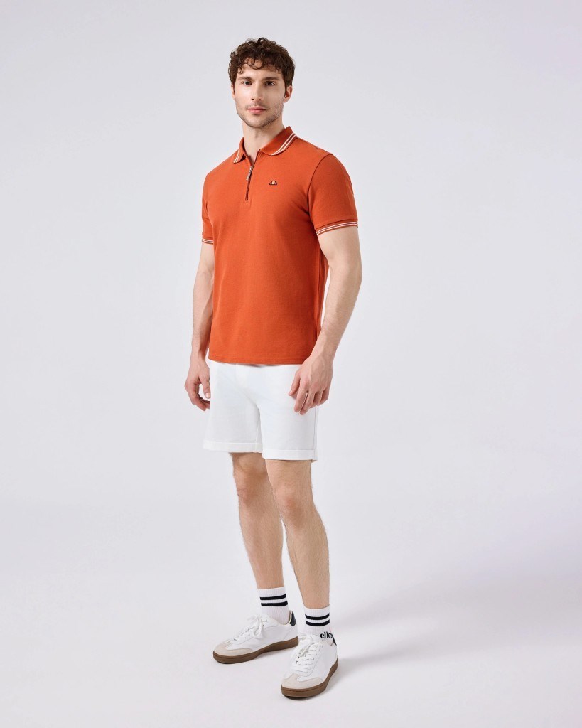 Ellesse 6SM5051-BR Erkek Polo Yaka Tişört - Kiremit