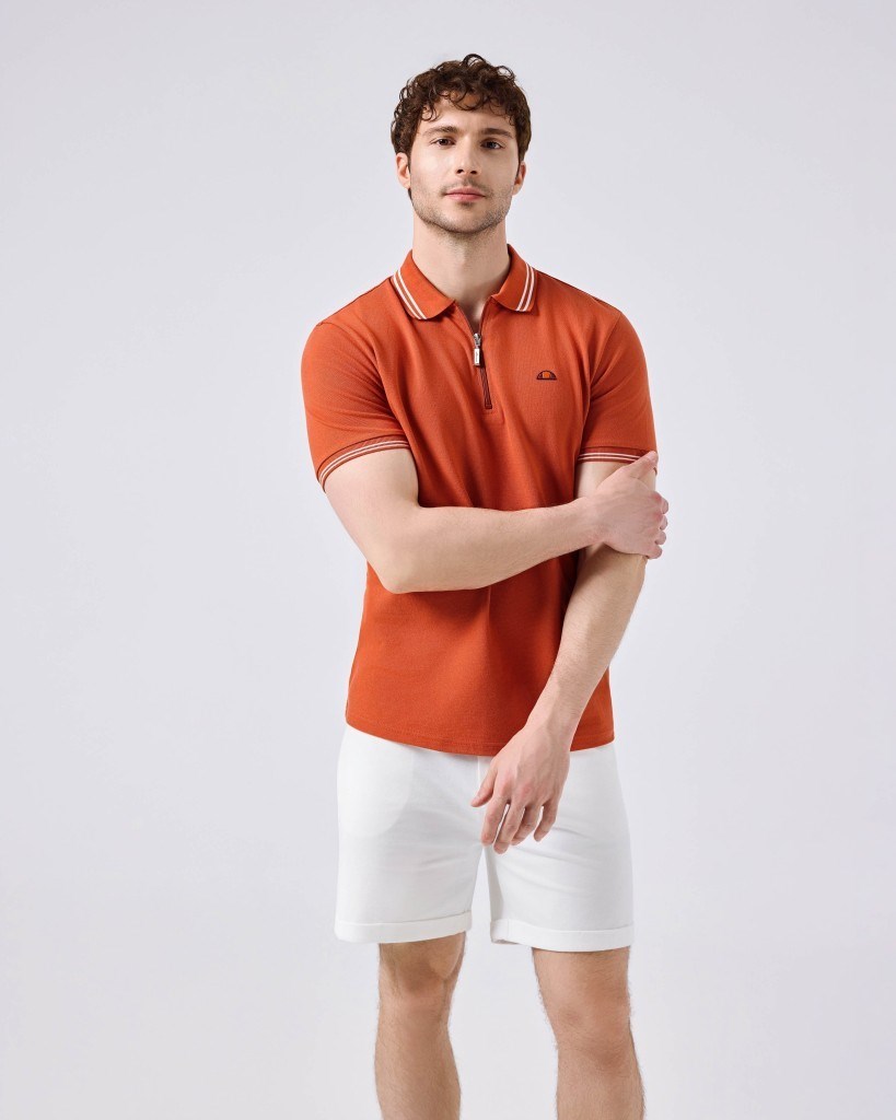 Ellesse 6SM5051-BR Erkek Polo Yaka Tişört - Kiremit
