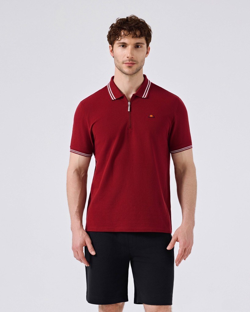 Ellesse 6SM5051-TRD Erkek Polo Yaka Tişört - Kırmızı