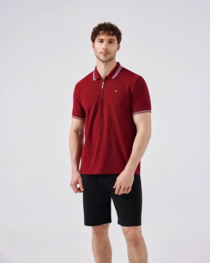 Ellesse 6SM5051-TRD Erkek Polo Yaka Tişört - Kırmızı