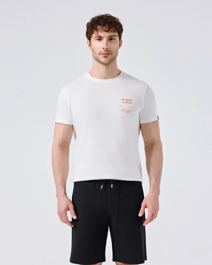 Ellesse 6SM5065-OF Erkek Tişört - Kırık Beyaz