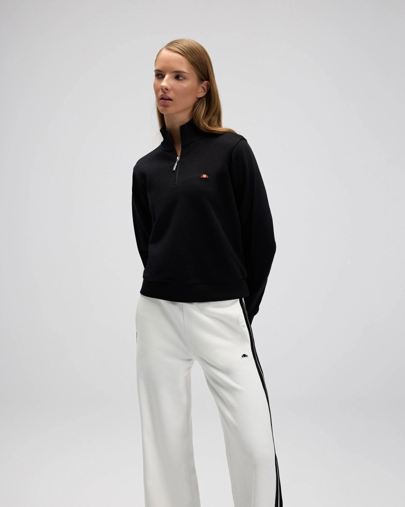 Ellesse EF557-BK Kadın Siyah Yarı Fermuarlı Sweat