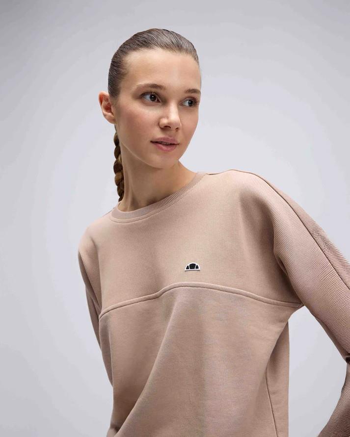 Ellesse EF567-BG Kadın Sweatshirt - Bej