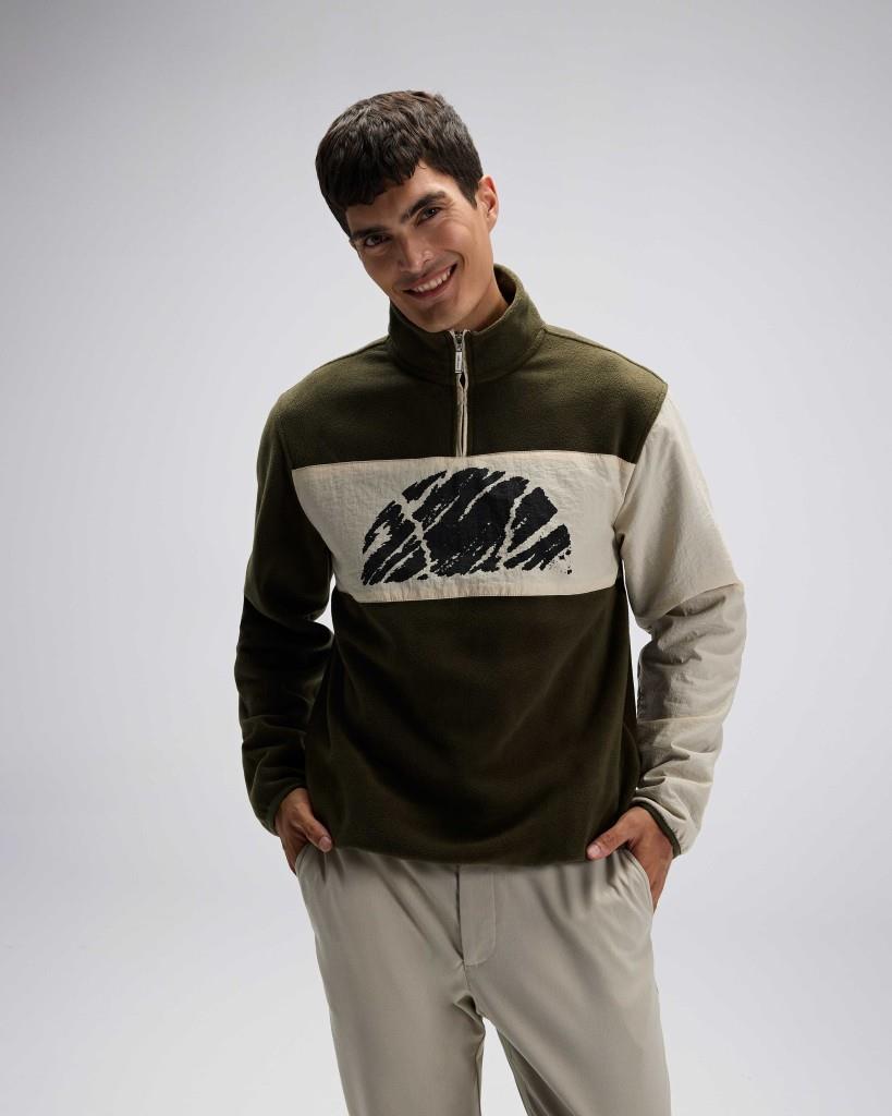 Ellesse EM519-HK Erkek Yarım Fermuarlı Siyah Sweat