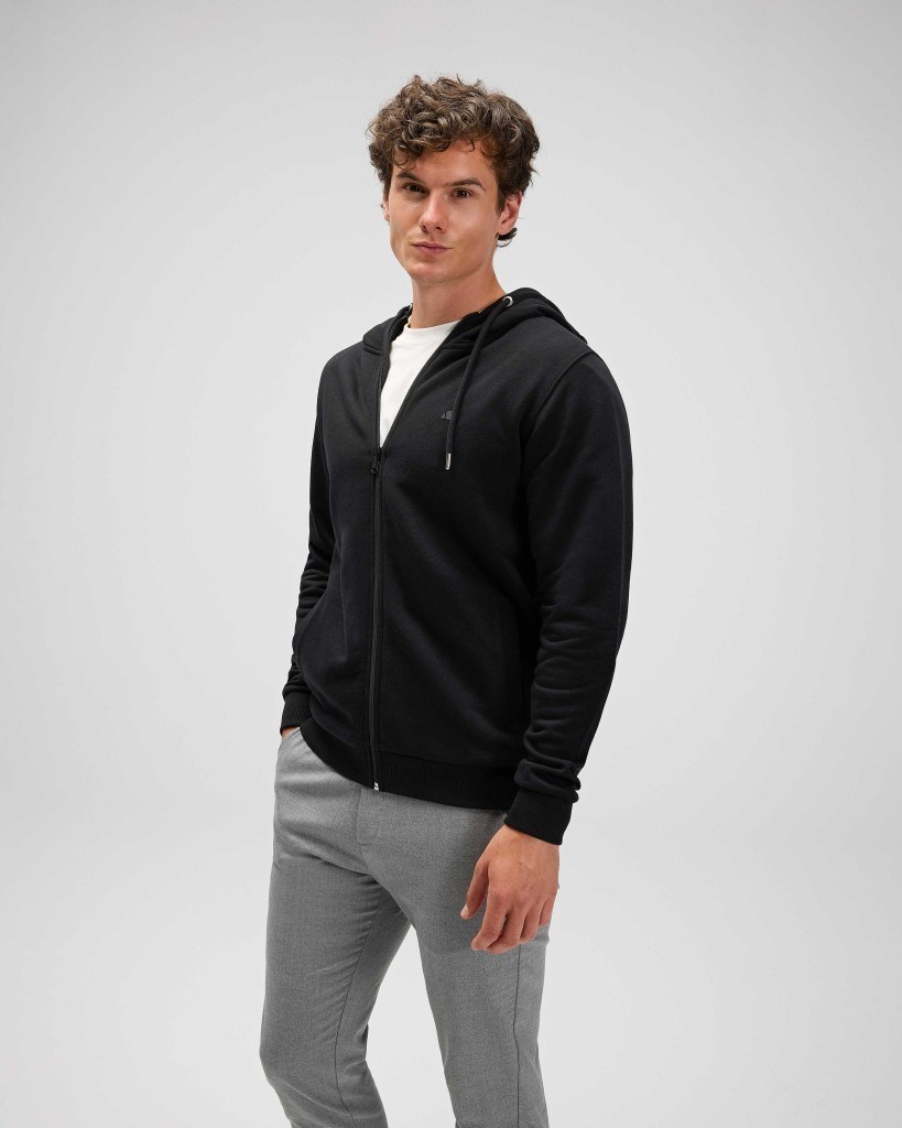 Ellesse EM555 Erkek Fermuarlı Kapüşonlu Siyah Sweat