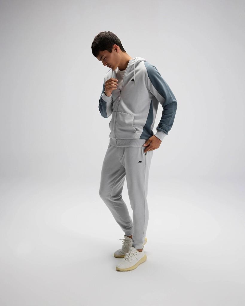 Ellesse EM560 Erkek Gri Fermuarlı Kapüşonlu Gri Sweat