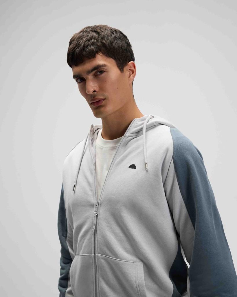 Ellesse EM560 Erkek Gri Fermuarlı Kapüşonlu Gri Sweat