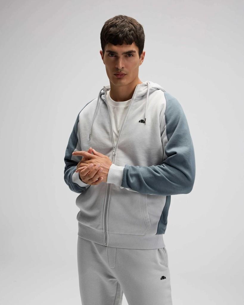 Ellesse EM560 Erkek Gri Fermuarlı Kapüşonlu Gri Sweat