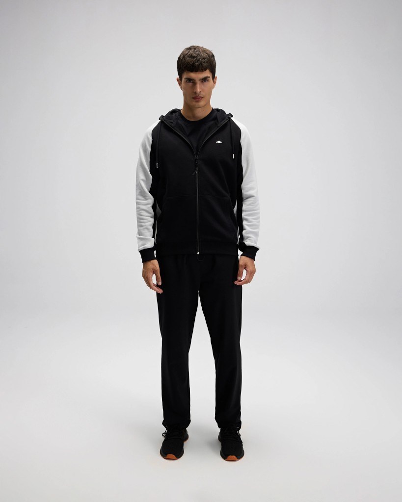 Ellesse EM560 Erkek Siyah Fermuarlı Kapüşonlu Siyah Sweat
