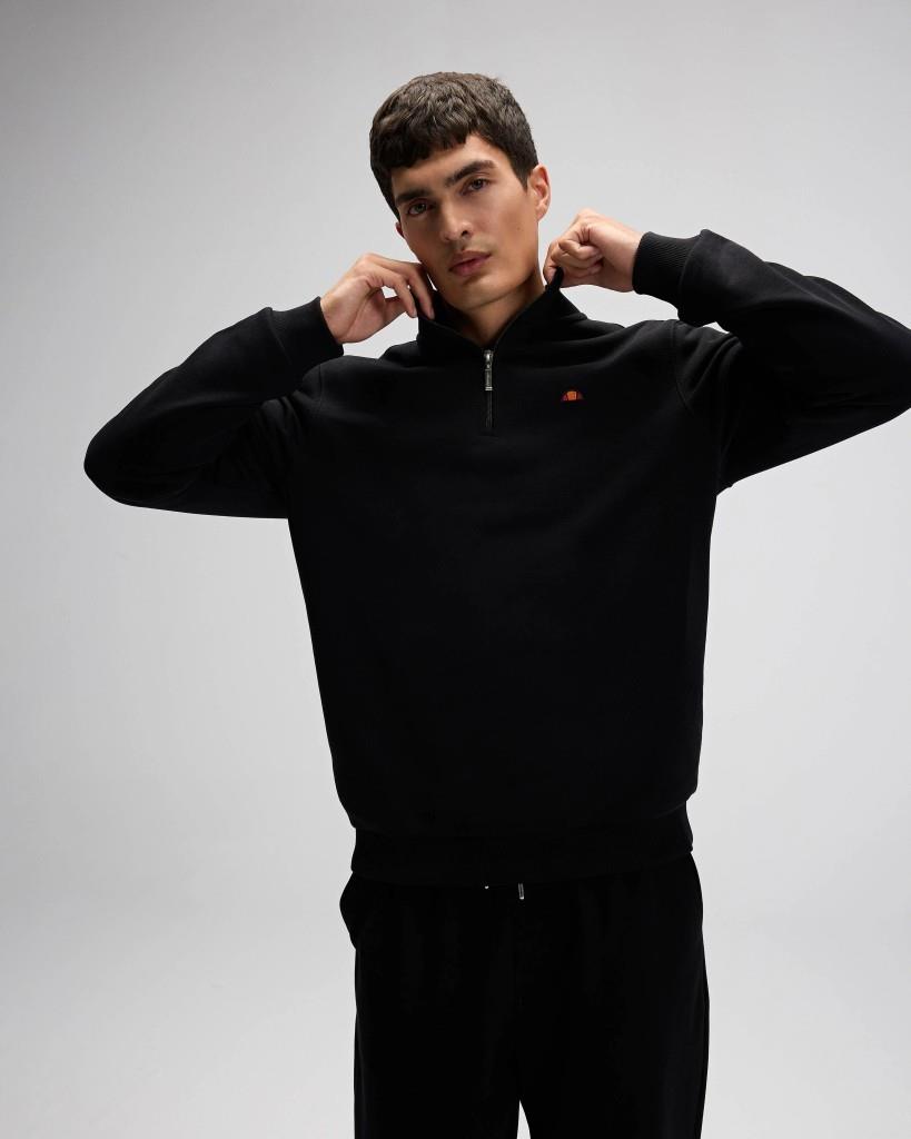 Ellesse EM580-BK Erkek Yarım Fermuarlı Siyah Sweat