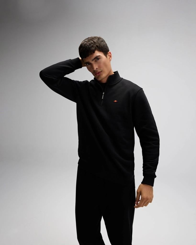 Ellesse EM580-BK Erkek Yarım Fermuarlı Siyah Sweat