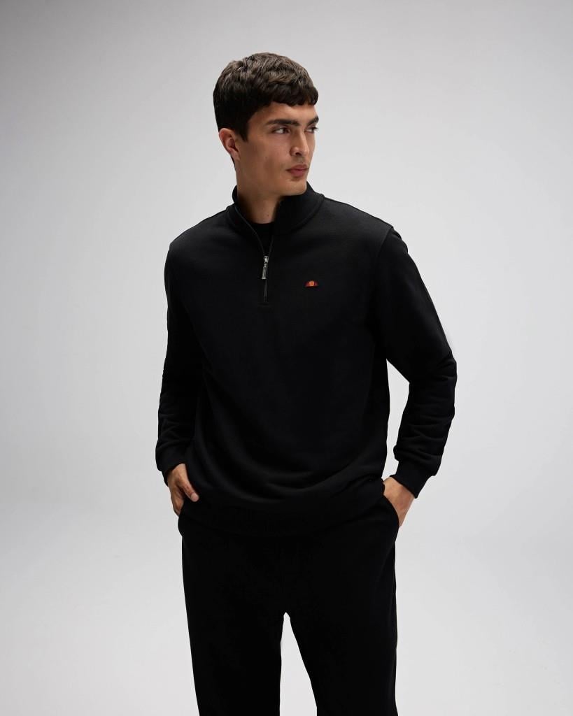 Ellesse EM580-BK Erkek Yarım Fermuarlı Siyah Sweat