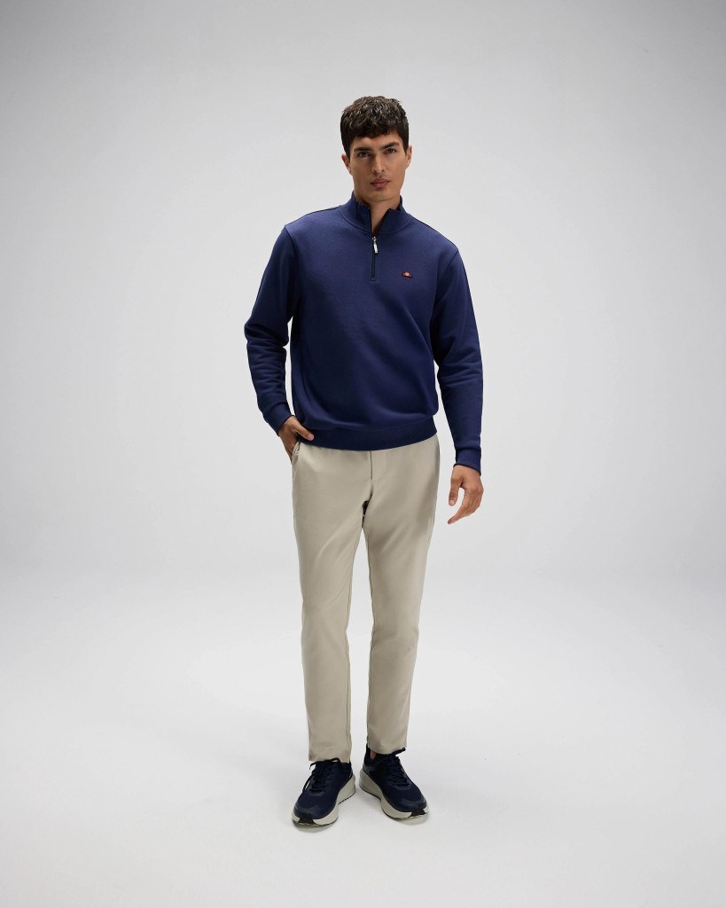 Ellesse EM580-NV Erkek Lacivert Yarım Fermuarlı Sweat