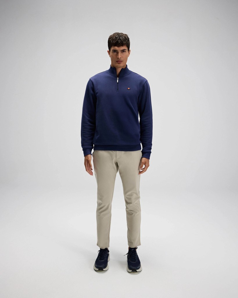 Ellesse EM580-NV Erkek Lacivert Yarım Fermuarlı Sweat