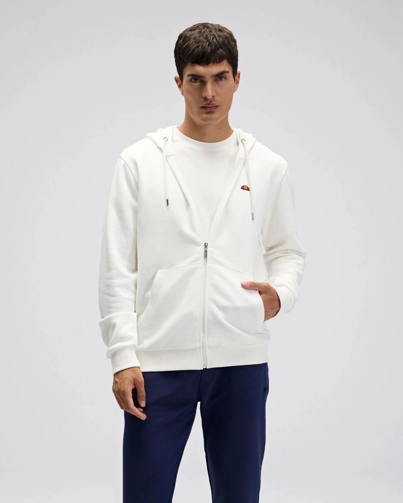 Ellesse EM581 Erkek Beyaz Önden Fermuarlı Sweat