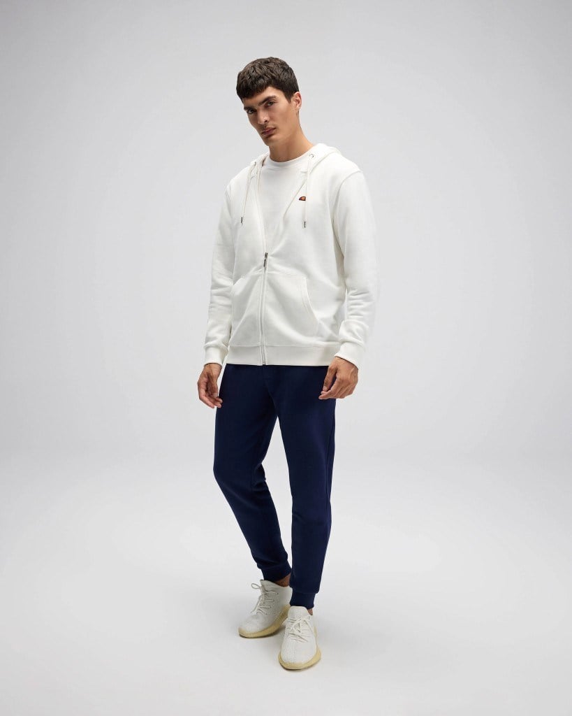 Ellesse EM581 Erkek Beyaz Önden Fermuarlı Sweat