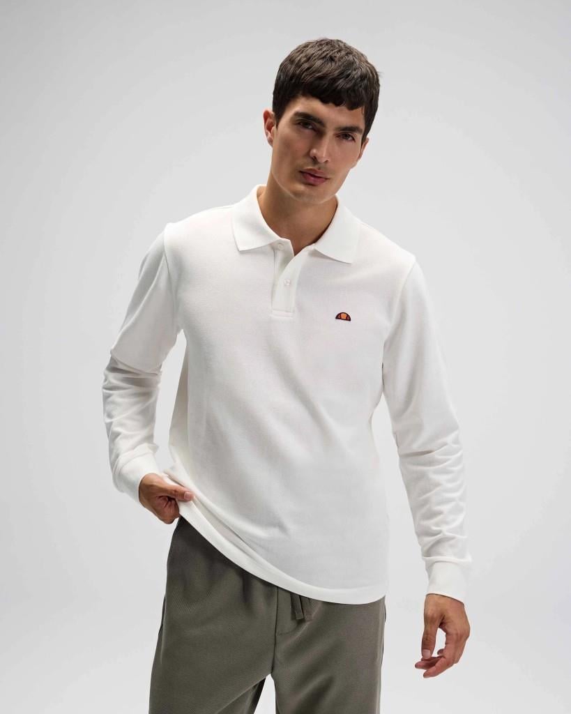 Ellesse EM582 Erkek Polo Yaka Beyaz Sweat