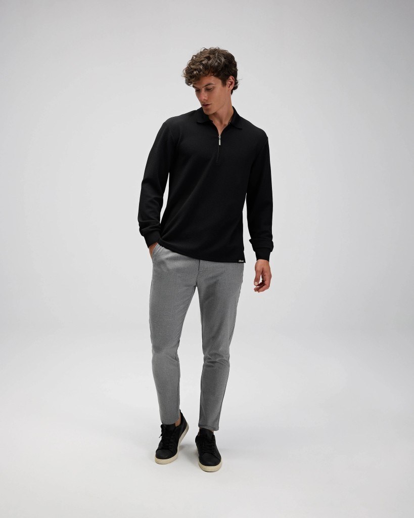 ELLESSE EM601-BK-BLACK-POLO SWEATSHIRT