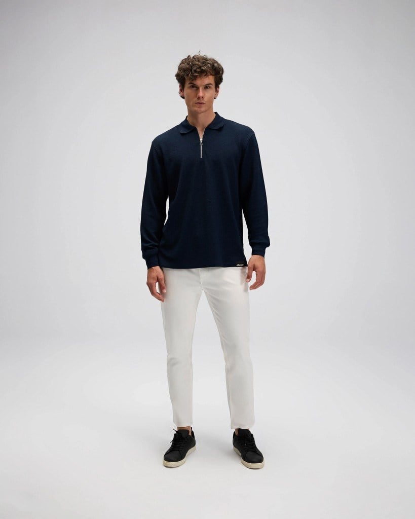 Ellesse EM601-NV Erkek Lacivert Polo Yaka Sweat