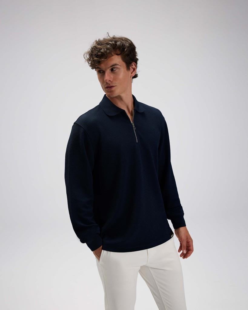 Ellesse EM601-NV Erkek Lacivert Polo Yaka Sweat