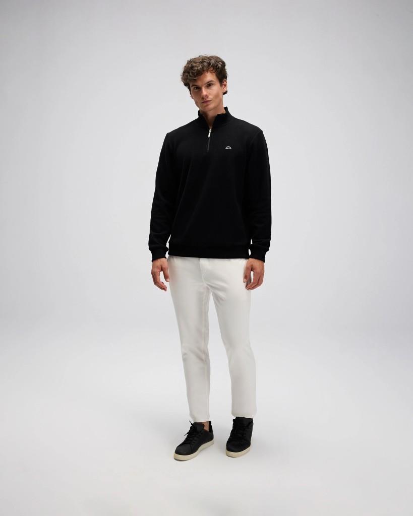 Ellesse EM603-BK Erkek Yarım Fermuarlı Siyah Sweat