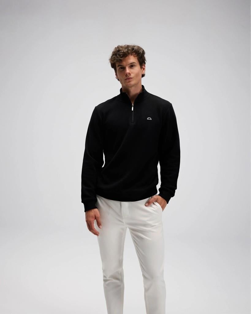 Ellesse EM603-BK Erkek Yarım Fermuarlı Siyah Sweat
