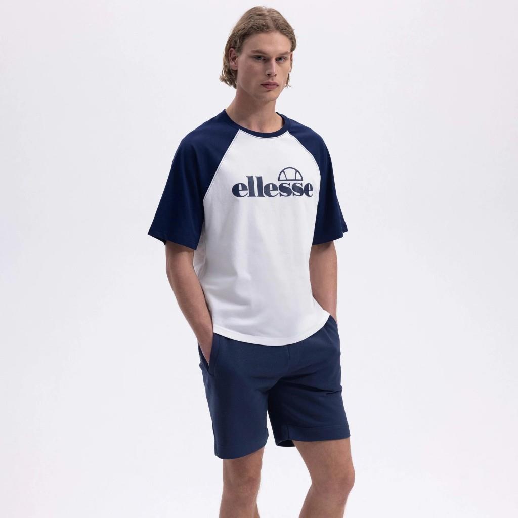 Ellesse Erkek Beyaz - Lacivert Tişört EM009-2-NV
