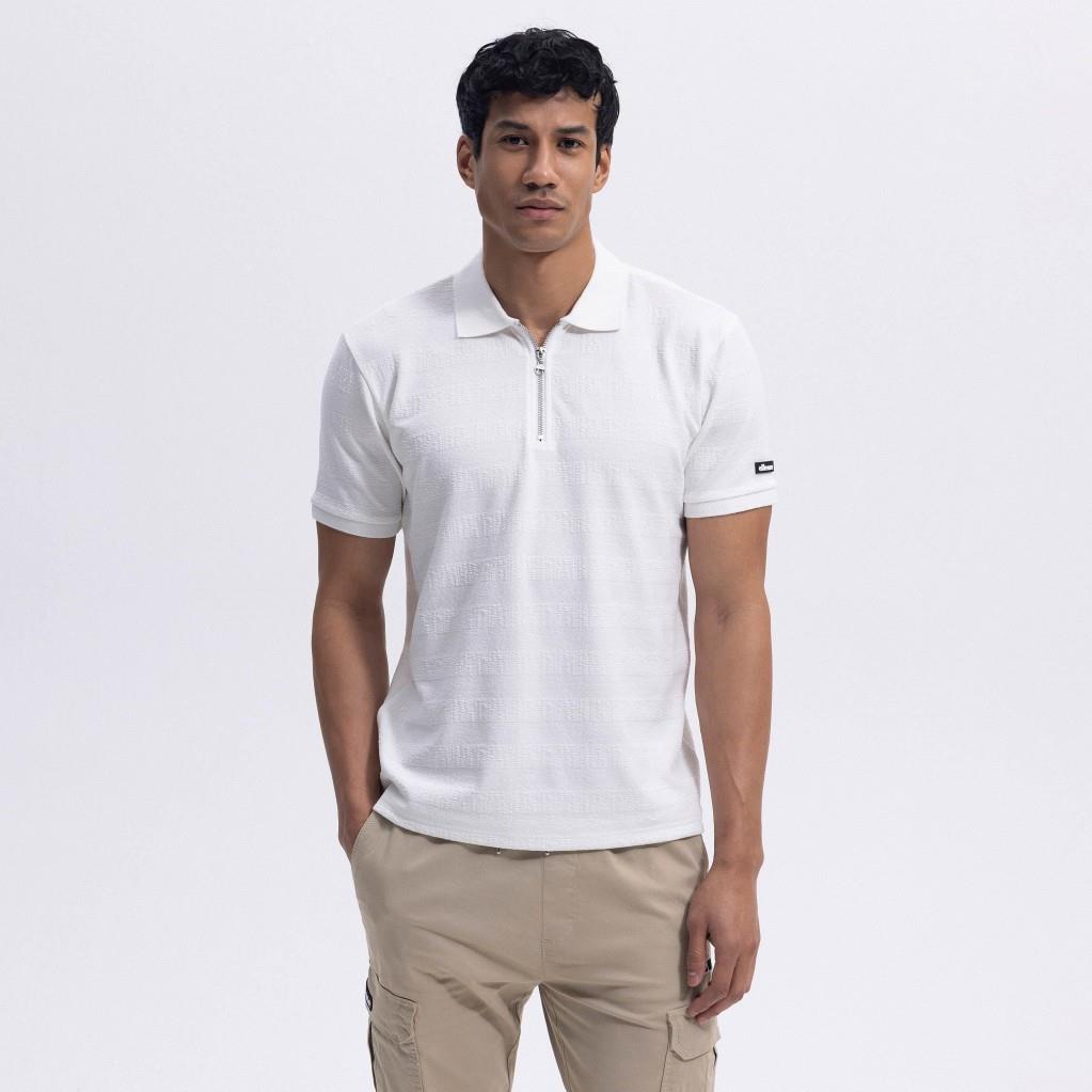 Ellesse Erkek Kırık Beyaz Fermuarlı Polo Yaka Tişört EM493