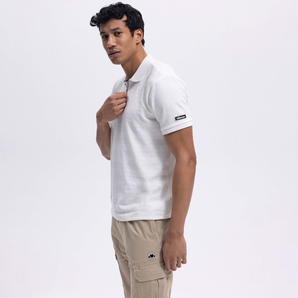 Ellesse Erkek Kırık Beyaz Fermuarlı Polo Yaka Tişört EM493
