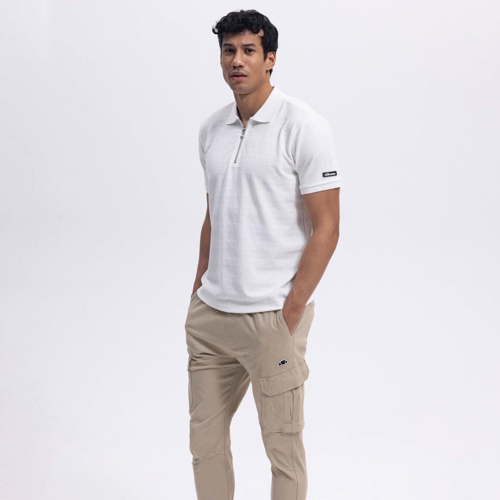 Ellesse Erkek Kırık Beyaz Fermuarlı Polo Yaka Tişört EM493
