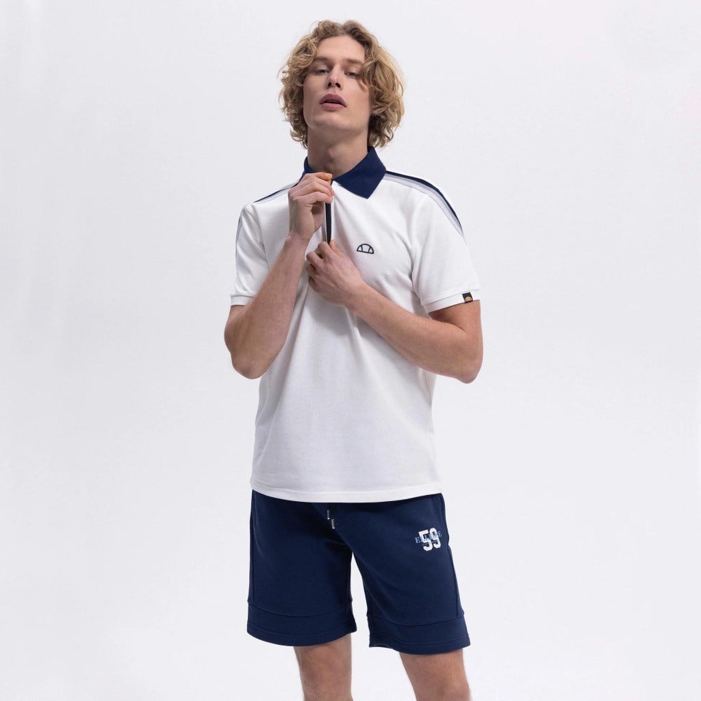 Ellesse Erkek Polo Yaka Kırık Beyaz Tişört - EM169-1-OF