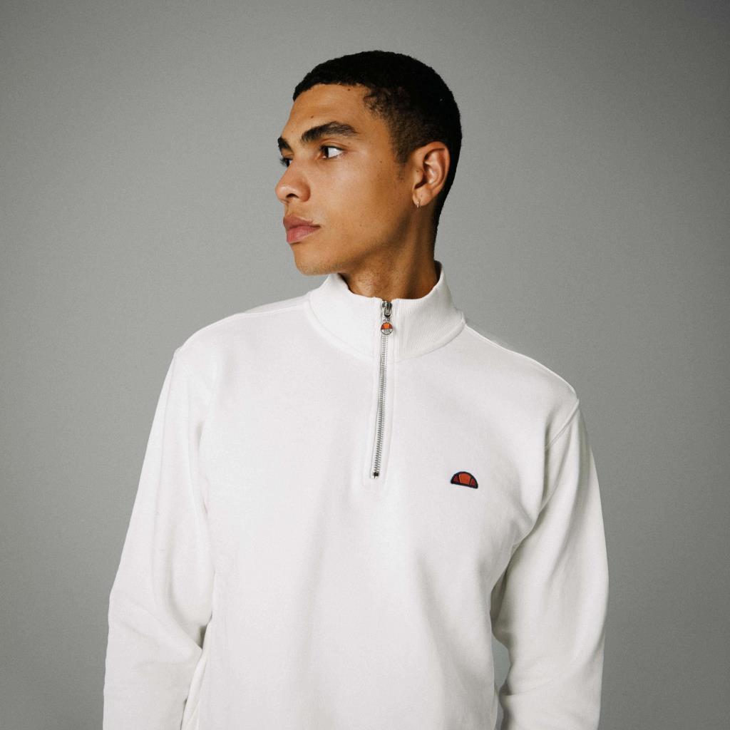 Ellesse Fermuarlı Sweatshirt Beyaz Erkek EM465