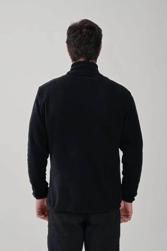 Exuma 2312003 Erkek Tam Fermuarlı Polar Siyah