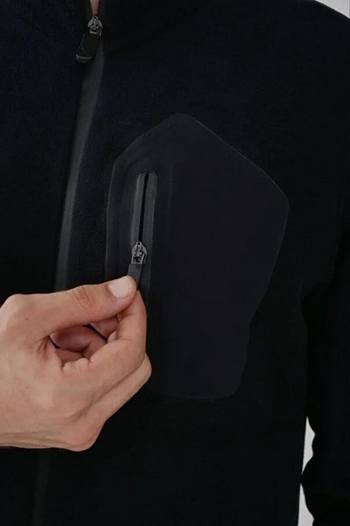 Exuma 2312003 Erkek Tam Fermuarlı Polar Siyah