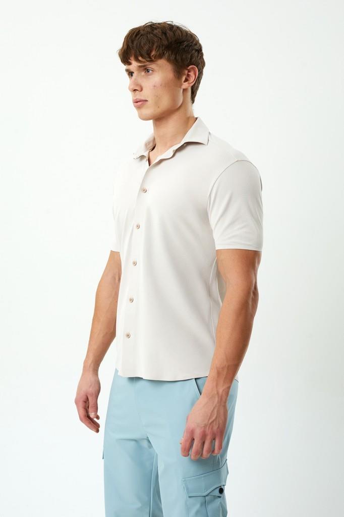 Exuma Erkek Açık Pembe Pike Gömlek